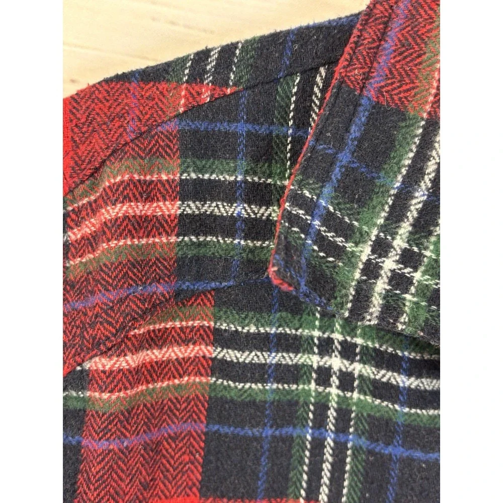 Ci Sono Lumberjack Plaid Shirt L Flannel Button Red Blue Pockets Slim Buffalo